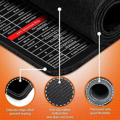 Quick Key Super Large Anti-Slip Keyboard Pad - with Office Software Shortcuts Pattern, Excel Shortcut Mouse Pad Non-Slip