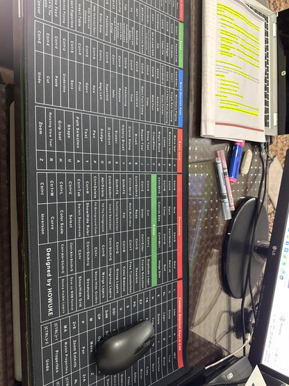 Quick Key Super Large Anti-Slip Keyboard Pad - with Office Software Shortcuts Pattern, Excel Shortcut Mouse Pad Non-Slip